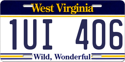 WV license plate 1UI406