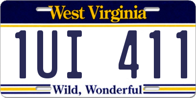 WV license plate 1UI411