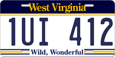 WV license plate 1UI412