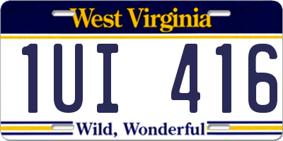 WV license plate 1UI416