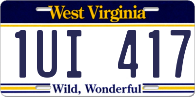 WV license plate 1UI417