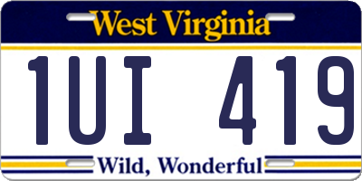 WV license plate 1UI419