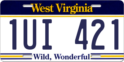 WV license plate 1UI421