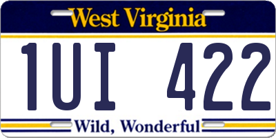 WV license plate 1UI422