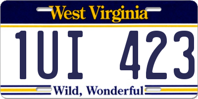 WV license plate 1UI423