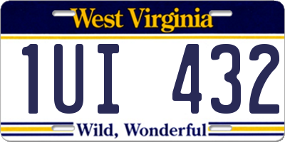 WV license plate 1UI432