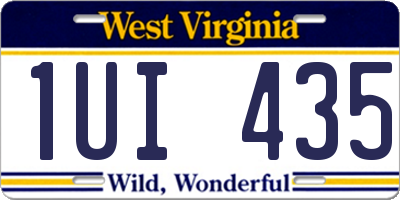 WV license plate 1UI435