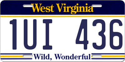 WV license plate 1UI436