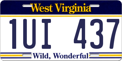 WV license plate 1UI437