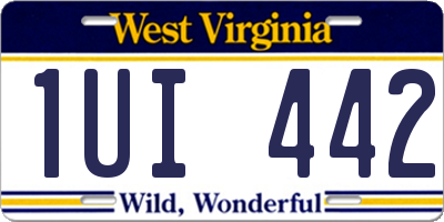 WV license plate 1UI442