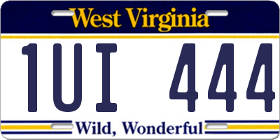 WV license plate 1UI444
