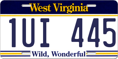 WV license plate 1UI445
