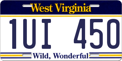 WV license plate 1UI450