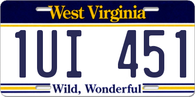 WV license plate 1UI451