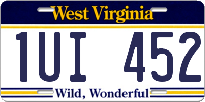 WV license plate 1UI452