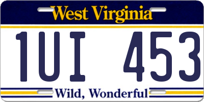 WV license plate 1UI453