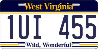 WV license plate 1UI455