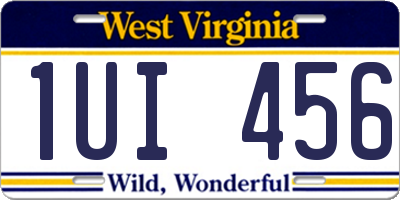 WV license plate 1UI456