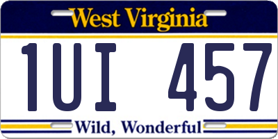WV license plate 1UI457