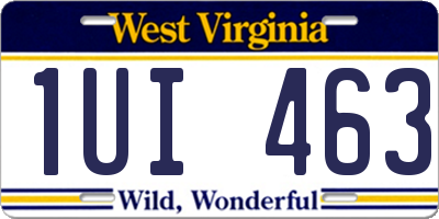 WV license plate 1UI463