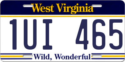 WV license plate 1UI465