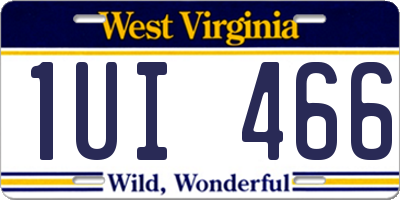 WV license plate 1UI466