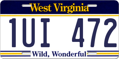 WV license plate 1UI472