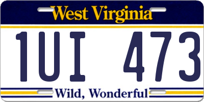 WV license plate 1UI473