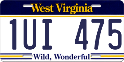 WV license plate 1UI475