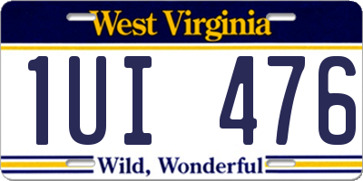 WV license plate 1UI476