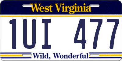 WV license plate 1UI477