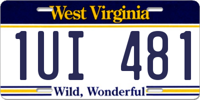 WV license plate 1UI481