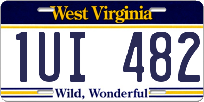 WV license plate 1UI482