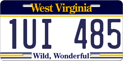 WV license plate 1UI485