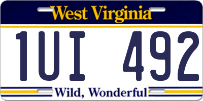WV license plate 1UI492