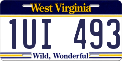 WV license plate 1UI493