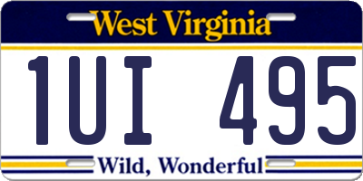 WV license plate 1UI495