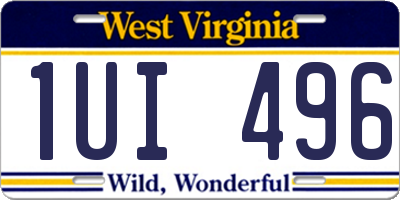 WV license plate 1UI496