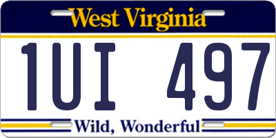 WV license plate 1UI497