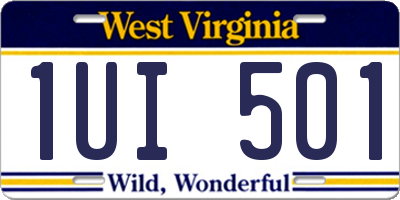 WV license plate 1UI501