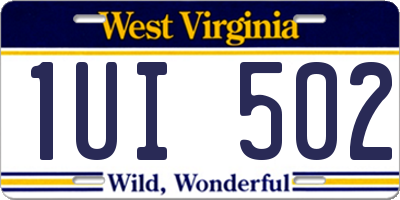 WV license plate 1UI502