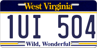 WV license plate 1UI504
