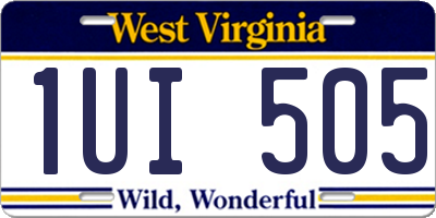 WV license plate 1UI505