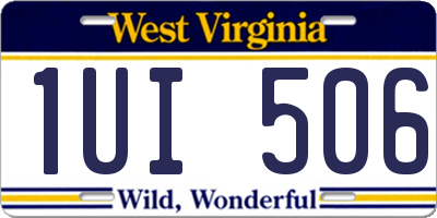 WV license plate 1UI506