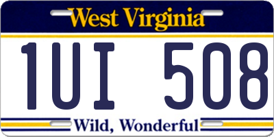 WV license plate 1UI508