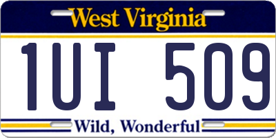 WV license plate 1UI509