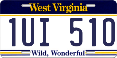 WV license plate 1UI510