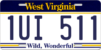 WV license plate 1UI511