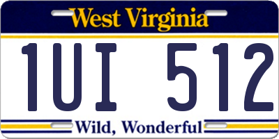 WV license plate 1UI512