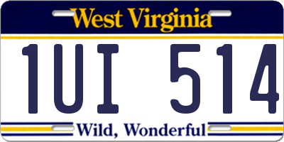WV license plate 1UI514